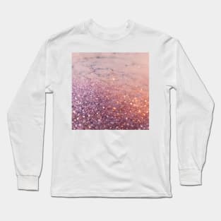 Intense sparkling rose gold marble Long Sleeve T-Shirt